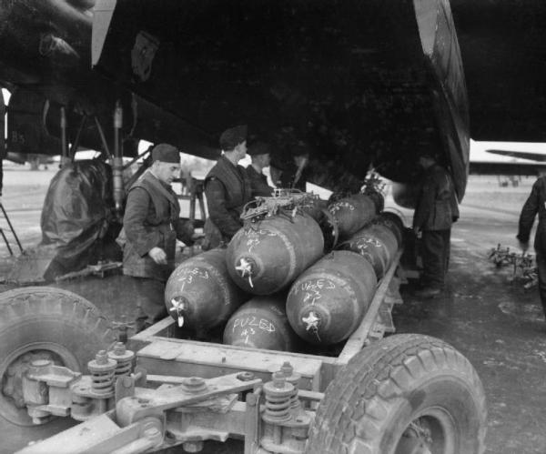 03 Loading Bombs to a 106 Sqn Lancaster at Metheringham IWM