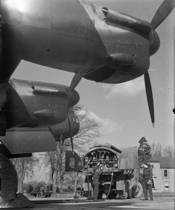 15 57 Sqn Groundcrew refuel a Lancaster at East Kirkby prior to an attack on a Transportation Plan target IWM